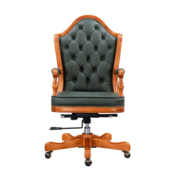 Classic Wooden Leather executive office high back chair wholesale for Sale